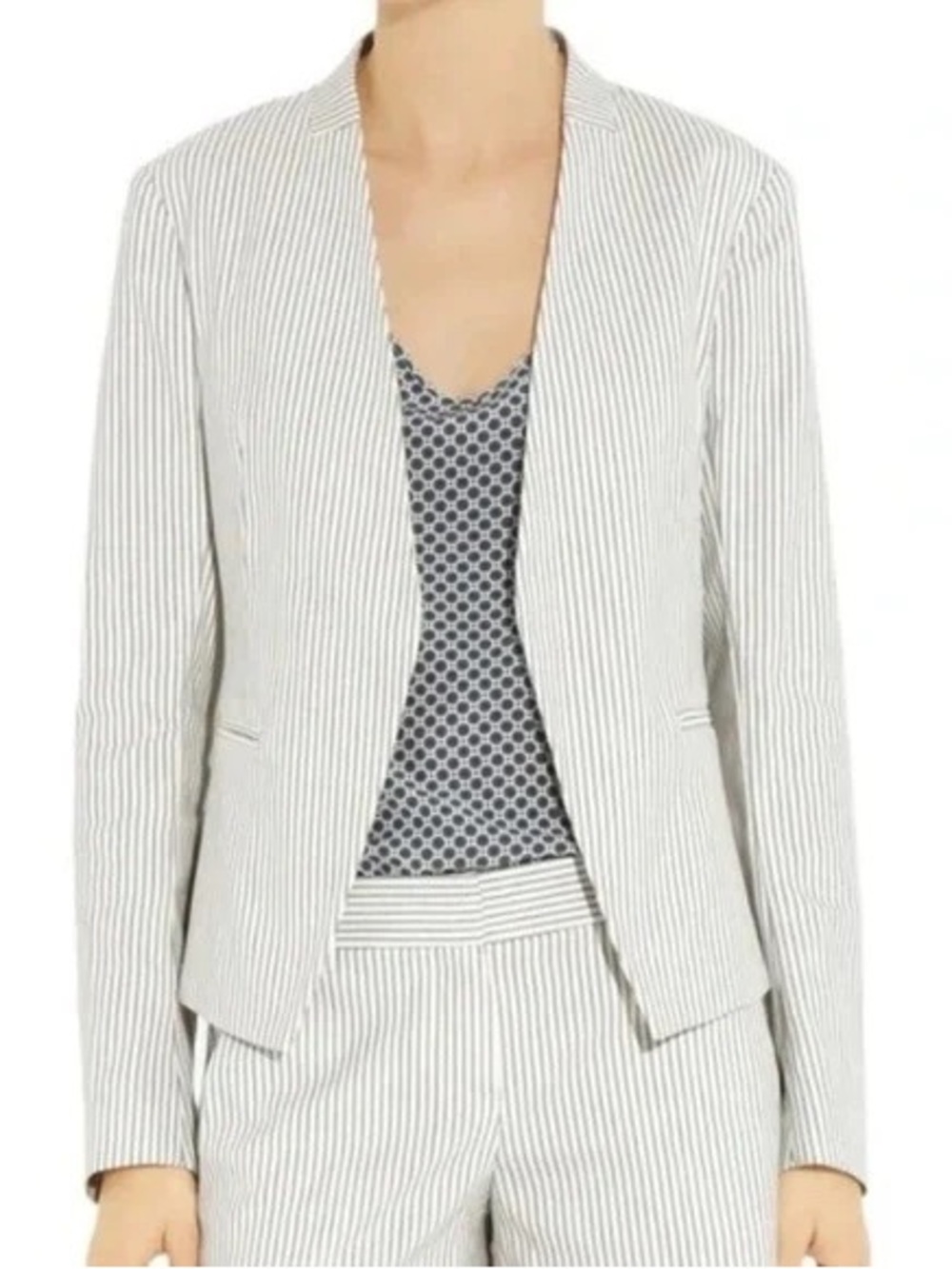 Theory Lanai Canvas stripe Open Blazer 12